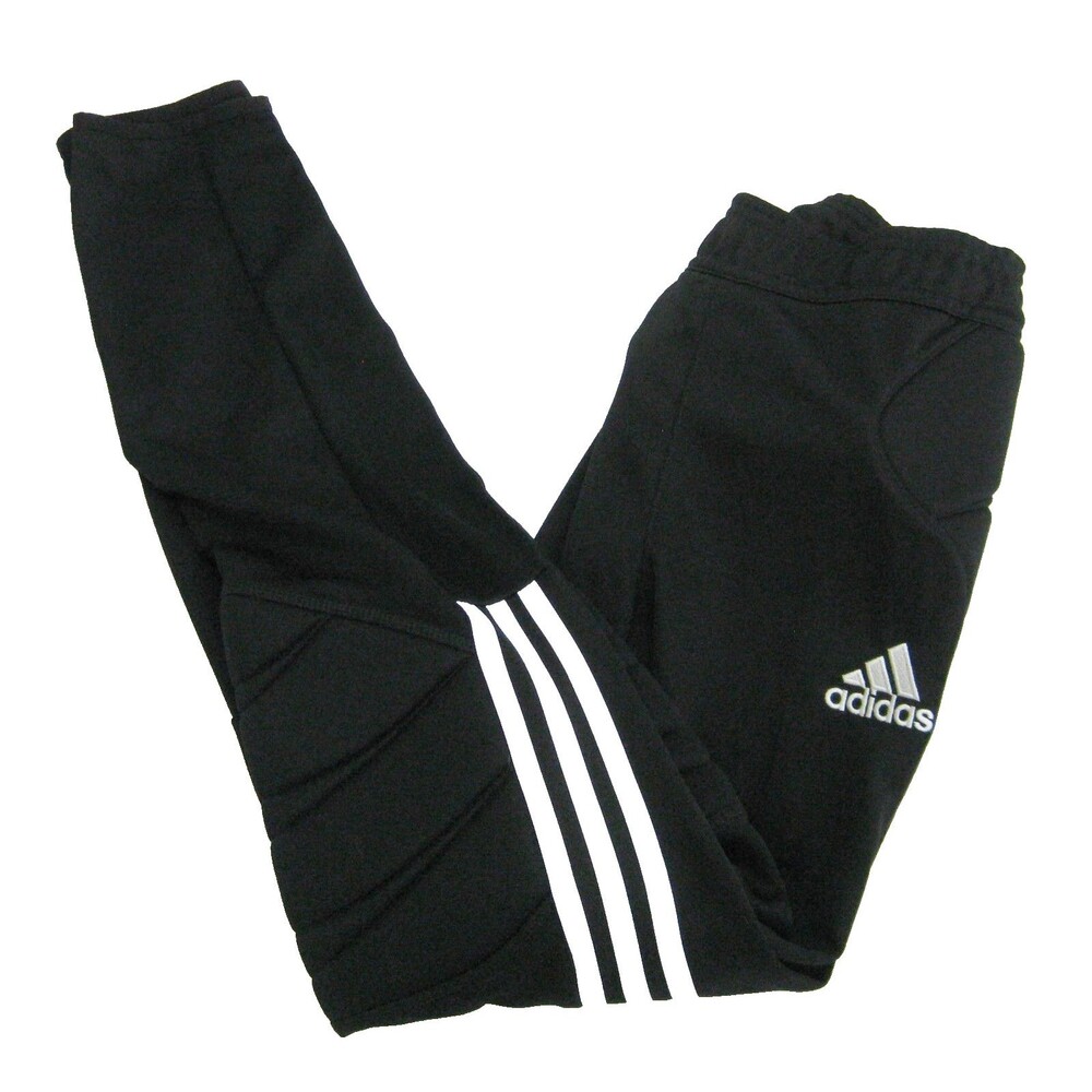 ADIDAS Men's (Size Small) Black Padded Goalie Pants 3 Stripes Logo Drawstring